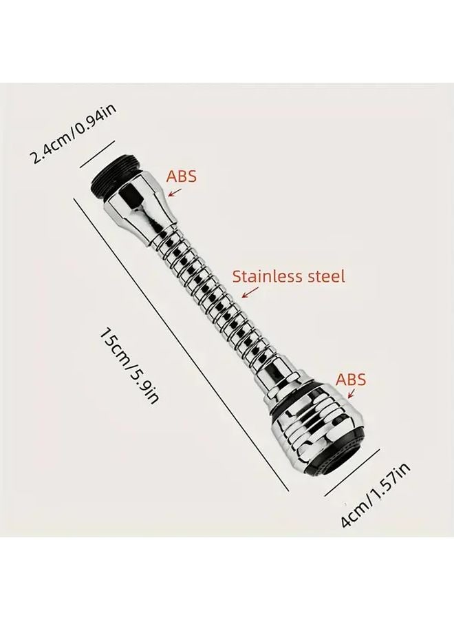 Silvery 360 Degree Rotating Splash Proof Kitchen Faucet Aerator with Adjustable Water Saving Nozzle - Image 4